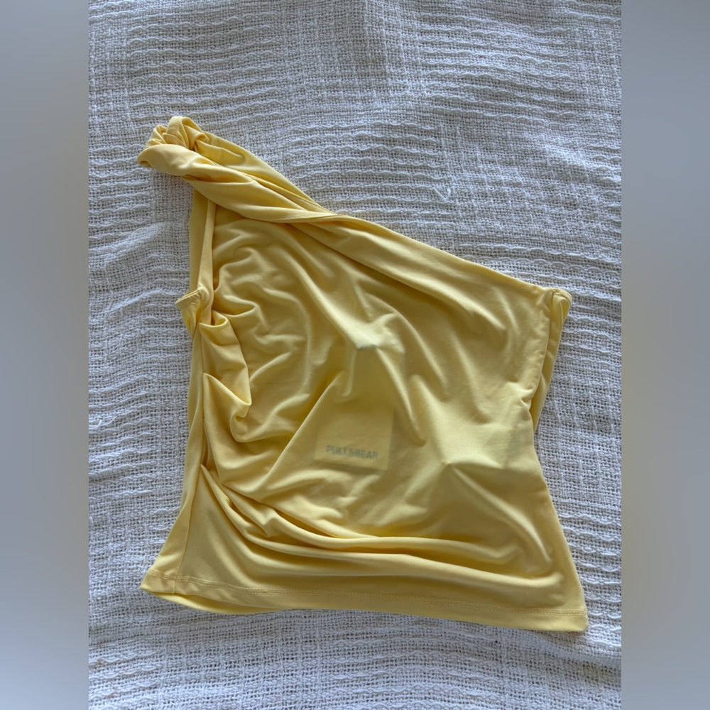 Yellow Women's One Shoulder Top